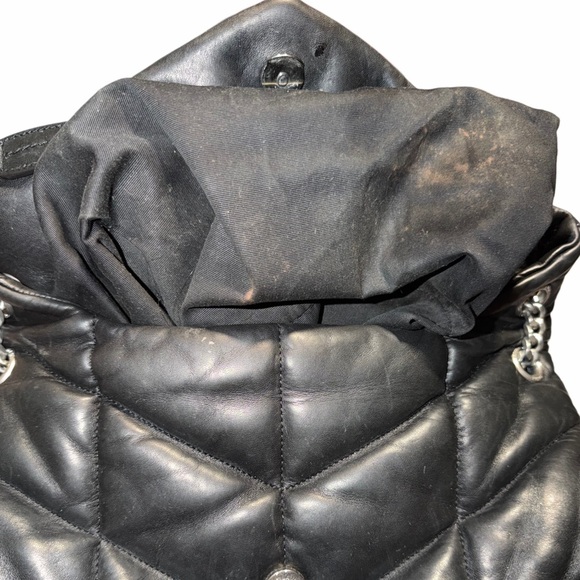 Saint Laurent Black Quilted Puffer Shoulder Bag with Silver YSL Hardware - Picture 4 of 7